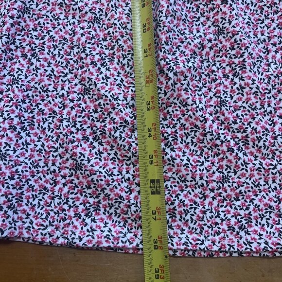 Vintage Granny Gown Red White Floral White Eyelet Trim Eileen West Sz L Cottage - Picture 7 of 11